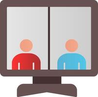 Online Meeting Flat Gradient  Icon vector