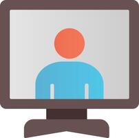 Online Meeting Flat Gradient  Icon vector