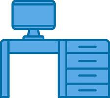 Desktop Filled Blue  Icon vector