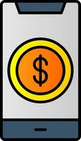 Dollar Line Filled Gradient  Icon vector