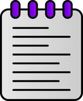 Note Pad Line Filled Gradient  Icon vector