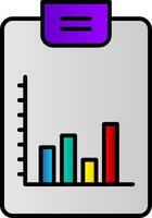 Bar Chart Line Filled Gradient  Icon vector