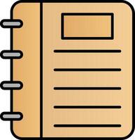 Note Book Line Filled Gradient  Icon vector