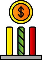 Dollar Line Filled Gradient  Icon vector