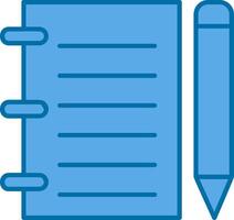 Notebook Filled Blue  Icon vector