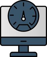 Speed Test Line Filled Gradient  Icon vector
