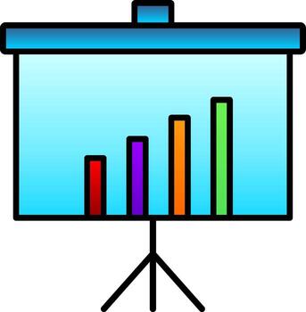 Presentation Line Filled Gradient  Icon vector