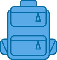 Backpack Filled Blue  Icon vector