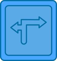 Turn Direction Filled Blue  Icon vector