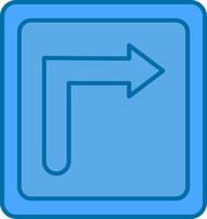 Turn Right Filled Blue  Icon vector