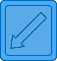 Diagonal Arrow Filled Blue  Icon vector