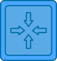 Exit Full Screen Filled Blue  Icon vector