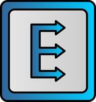 Three Arrows Line Filled Gradient  Icon vector