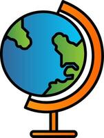 Earth Globe Line Filled Gradient  Icon vector