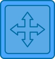 Cross Symbol Filled Blue  Icon vector