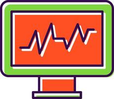 Cardiac Monitor Filled  Icon vector