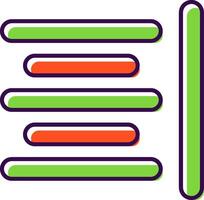 Horizontal Align Filled  Icon vector