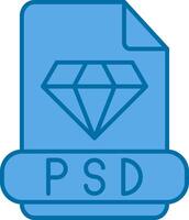 psd lleno azul icono vector