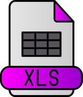 xls línea lleno degradado icono vector