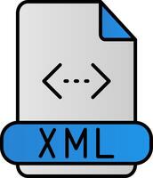 Xml Line Filled Gradient  Icon vector