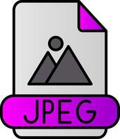 Jpeg Line Filled Gradient  Icon vector