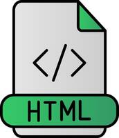 html línea lleno degradado icono vector