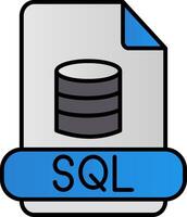 Sql Line Filled Gradient  Icon vector