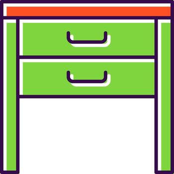 Side Table Filled  Icon vector