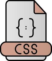 css línea lleno degradado icono vector