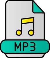 mp3 línea lleno degradado icono vector