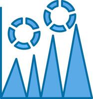 Graph Filled Blue  Icon vector