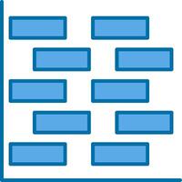Gantt Chart Filled Blue  Icon vector