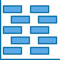 Gantt Chart Filled Blue  Icon vector