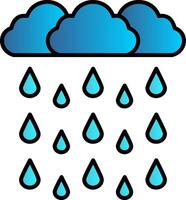 Heavy Rain Line Filled Gradient  Icon vector