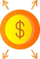 Dollar Flat Gradient  Icon vector