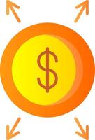 Dollar Flat Gradient  Icon vector