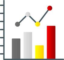 Bar Chart Flat Gradient  Icon vector