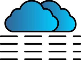fog Line Filled Gradient  Icon vector