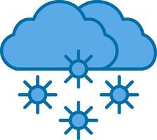 Snowy Filled Blue  Icon vector