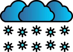 Snowing Line Filled Gradient  Icon vector