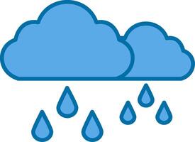 Rainy Filled Blue  Icon vector