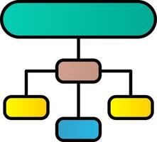 Hierarchical Structure Line Filled Gradient  Icon vector