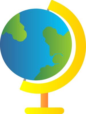 Earth Globe Flat Gradient  Icon