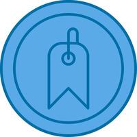 Tag Filled Blue  Icon vector