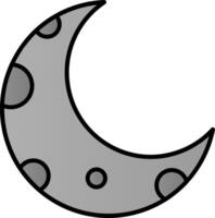 medio Luna línea lleno degradado icono vector