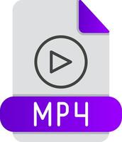 Mp4 Flat Gradient  Icon vector