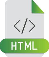 Html Flat Gradient  Icon vector