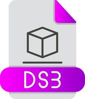 3ds plano degradado icono vector