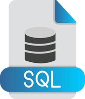 Sql Flat Gradient  Icon vector