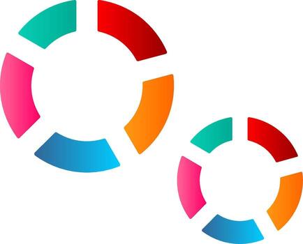Pie Chart Flat Gradient  Icon vector